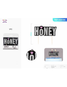 Lumanari aniversare pentru tort PartyGo Honey, 8.5cm, argintiu, EA0195