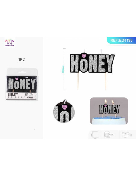 Lumanari aniversare pentru tort PartyGo Honey, 8.5cm, argintiu, EA0195