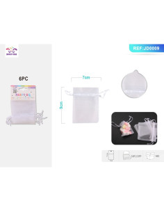 Saculet panza bijuterii PartyGo, 7x9cm, alb, JD0009, set 6 buc