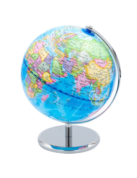 Glob pamantesc Office Cover, 20cm, plastic, cu iluminare si senzor, cablu usb tip C, albastru