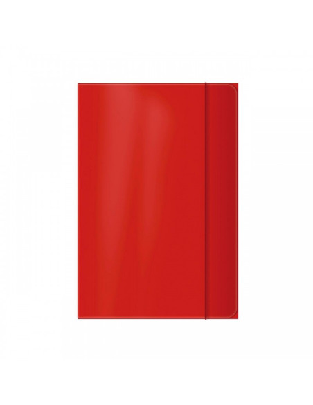 Mapa carton Office Cover, plastifiata, cu elastic, A4, rosu