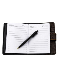 Agenda A7 nedatata CNX Lizy 4407 / 82100, 80 pagini, coperta imitatie piele maro, cu capsa 2