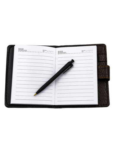 Agenda A7 nedatata CNX Lizy 4407 / 82100, 80 pagini, coperta imitatie piele maro, cu capsa