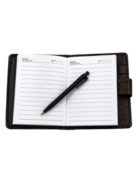 Agenda A7 nedatata CNX Lizy 4407 / 82100, 80 pagini, coperta imitatie piele maro, cu capsa