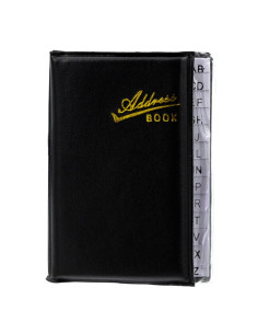 Agenda telefonica CNX 5084-40, mica, coperta imitatie piele, negru