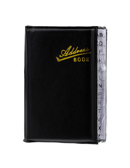 Agenda telefonica CNX 5084-40, mica, coperta imitatie piele, negru