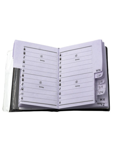 Agenda telefonica CNX 5084-40, mica, coperta imitatie piele, negru