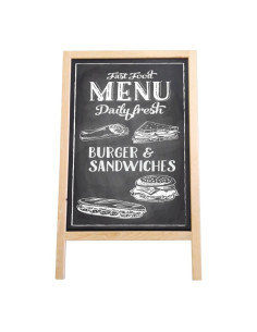 Panou trepied de informare NOKI INT-412, 50x70cm, negru, pentru podea, rama lemn