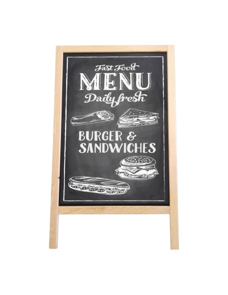 Panou trepied de informare NOKI INT-412, 50x70cm, negru, pentru podea, rama lemn