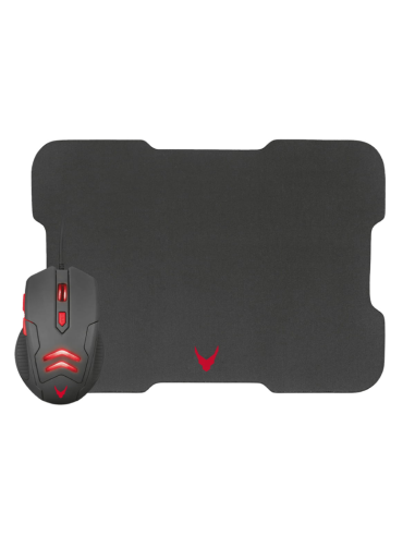 Mouse optic si mousepad Omega Varr Gaming VSETMPX4 44856, 3200 dpi, USB, iluminare RGB, 6 butoane, negru