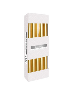 Lumanari conice Bispol, aurii, 53g, timp ardere 4h, set 10 buc, S30 213 A10