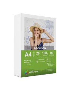 Hartie foto AMDigital lucios, A4, 190g/mp, top 20 coli