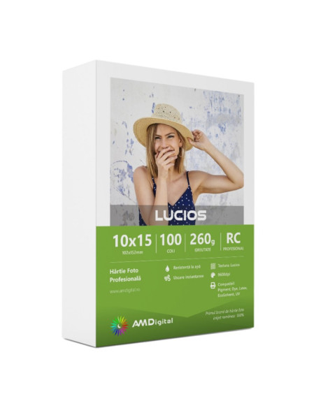 Hartie foto AMDigital lucios, A6, 260g/mp, top 100 coli