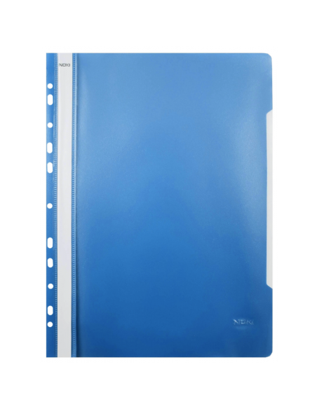 Dosar cu sina Noki 482011-130, plastic, albastru, multiperforatii pentru arhivare, colturi rotunjite, set 25 buc