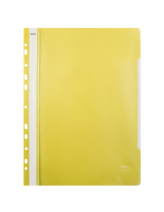Dosar cu sina Noki 482011-030, plastic, galben, multiperforatii pentru arhivare, colturi rotunjite, set 25 buc