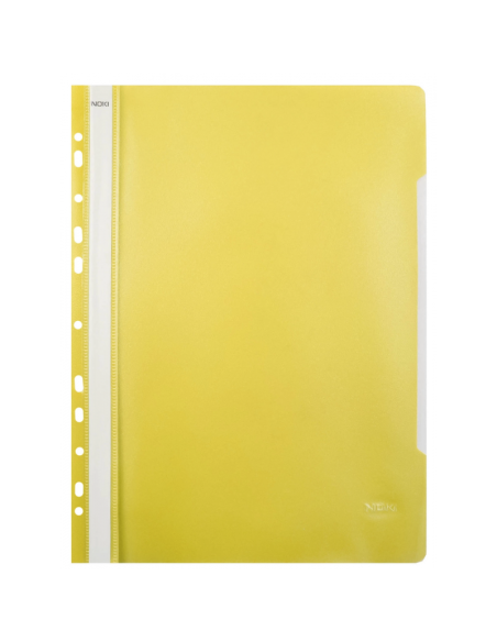 Dosar cu sina Noki 482011-030, plastic, galben, multiperforatii pentru arhivare, colturi rotunjite, set 25 buc