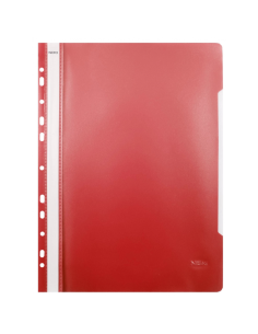 Dosar cu sina Noki 482011-080, plastic, rosu, multiperforatii pentru arhivare, colturi rotunjite, set 25 buc