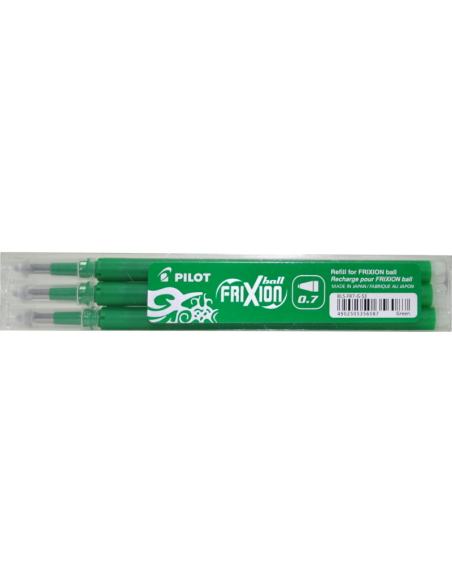Rezerva roller Pilot Frixion BLS-FR7-G-S3, plastic, 0.7mm Fine, verde, set 3 buc