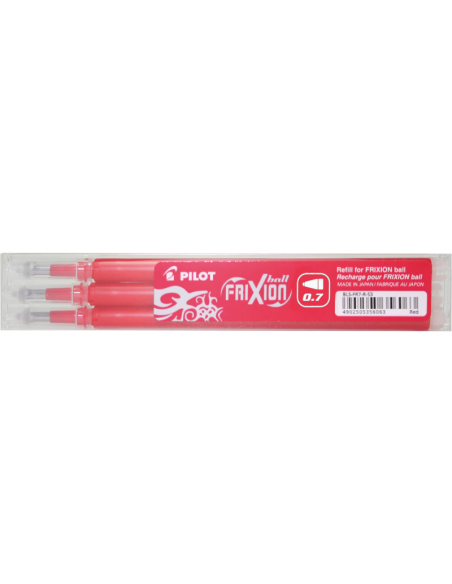 Rezerva roller Pilot Frixion BLS-FR7-R-S3, plastic, 0.7mm Fine, rosu, set 3 buc