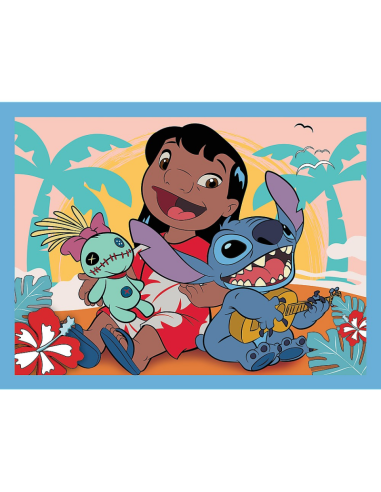 Puzzle carton 2in1 30, 48 piese Trefl Stitch - O zi fericita pentru Lilo & Stitch, 539654, 3+ ani