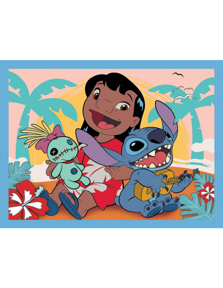 Puzzle carton 2in1 30, 48 piese Trefl Stitch - O zi fericita pentru Lilo & Stitch, 539654, 3+ ani