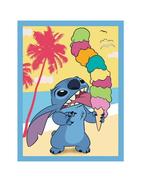 Puzzle carton 2in1 30, 48 piese Trefl Stitch - O zi fericita pentru Lilo & Stitch, 539654, 3+ ani