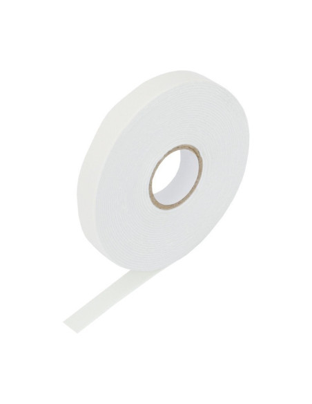 Banda dublu adeziva Grand, buretata, 12mm x 3m, alb