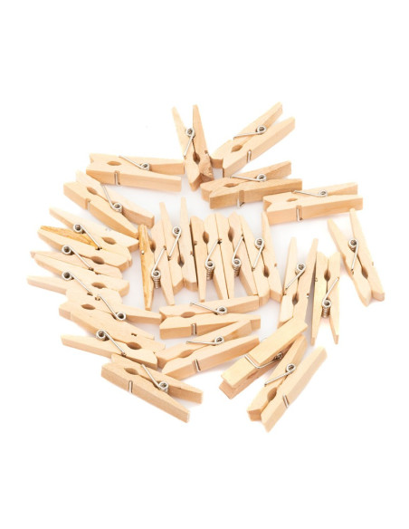 Accesorii creatie - lemn - carlig, natur, 3.5cm, set 24 buc, Colorarte