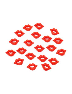 Accesorii creatie - margele buze plastic, rosii, 20mm, set 20 buc, Colorarte