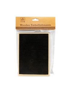 Accesorii creatie - lemn - tabla dreptunghiulara, neagra, 14x11cm, cu carlig de prindere, Colorarte