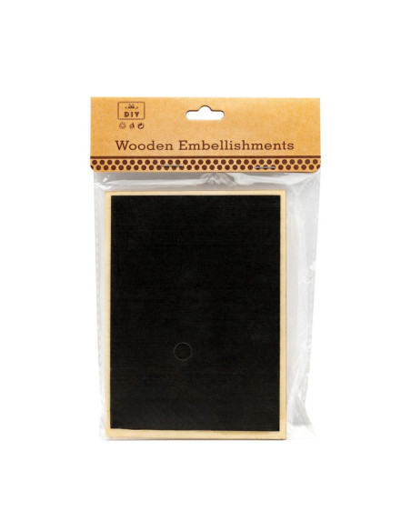 Accesorii creatie - lemn - tabla dreptunghiulara, neagra, 14x11cm, cu carlig de prindere, Colorarte