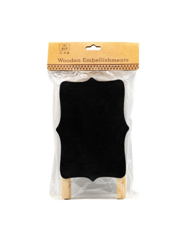 Accesorii creatie - lemn - tabla dreptunghiulara, neagra, 14x10cm, 2 fete, cu trepied, Colorarte