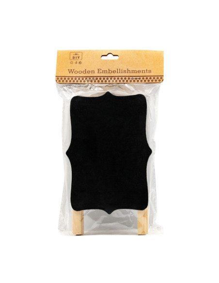 Accesorii creatie - lemn - tabla dreptunghiulara, neagra, 14x10cm, 2 fete, cu trepied, Colorarte