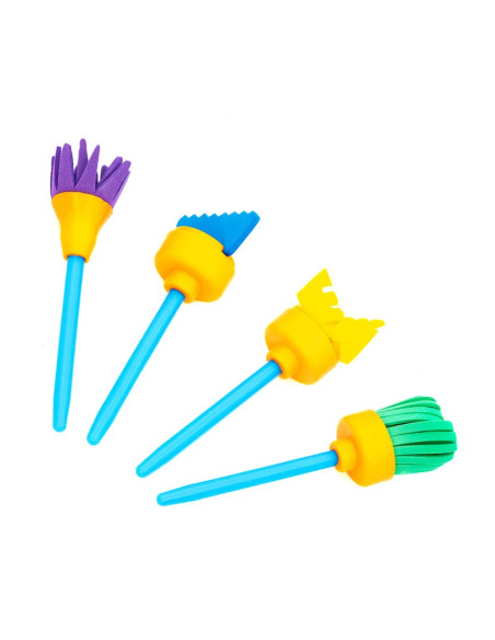 Pensula Keyroad Baby Line KR971858, diferite forme, pentru copii, set 4 buc