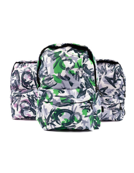 Ghiozdan CNX Grafitti, 1 compartiment, 3 buzunare, textil, diverse culori, 3221