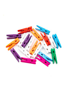 Accesorii creatie - lemn - carlig, diverse culori, 3.5cm, set 20 buc, Colorarte