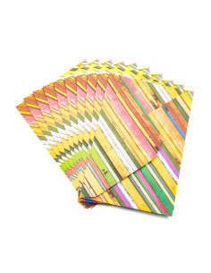 Plic color CNX, diverse culori, 110x160mm, model cu dungi, set 10 buc