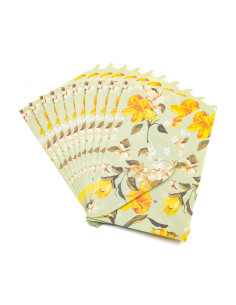Plic color CNX, diverse culori, 110x160mm, model cu narcisa, set 10 buc