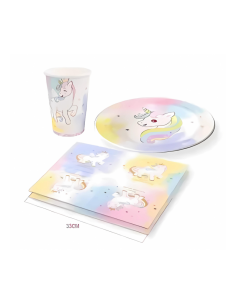 Servetele imprimeu unicorn, PartyGo, BR0024-T, set 6 buc 2