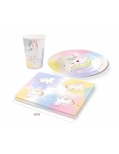 Servetele imprimeu unicorn, PartyGo, BR0024-T, set 6 buc