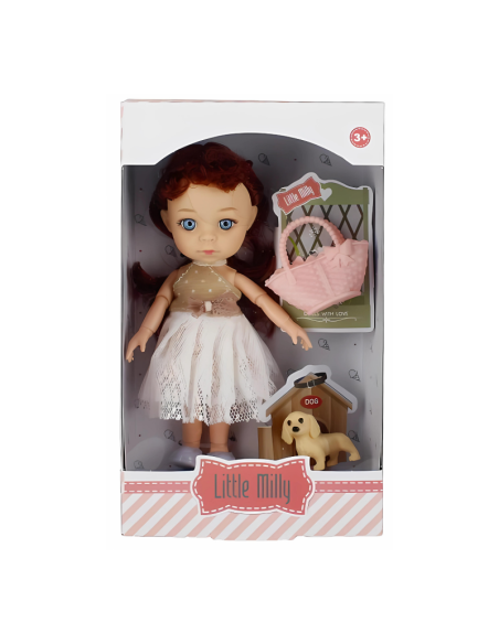 Papusa Little Milly si accesorii, 15cm, diverse modele, MegaCreative, 523996