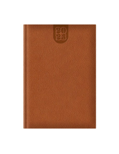 Agenda A5 datata 2026 Dakota EJ-1416, 336 pagini ivory, coperta buretata maro inchis, cu margini aurii