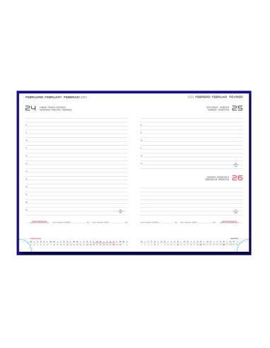 Agenda A5 datata 2026 Dakota EJ-1416, 336 pagini ivory, coperta buretata maro inchis, cu margini aurii