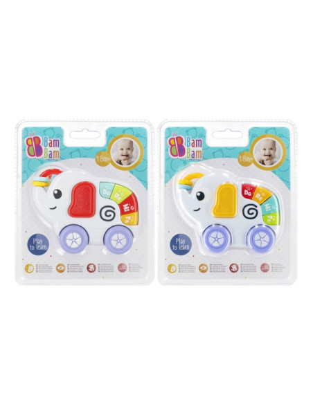 Zornaitoare masinuta forma elefant BamBam, 482392, 15x20x4cm, +18 luni