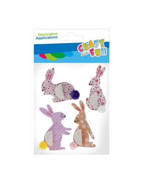 Abtibilduri - iepurasi Paste 10x17cm, Craft with Fun, 531801, set 4 buc
