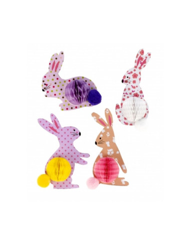 Abtibilduri - iepurasi Paste 10x17cm, Craft with Fun, 531801, set 4 buc