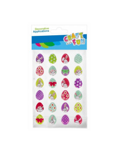 Abtibilduri - oua Paste diverse culori, Craft with Fun, 531731, set 24 buc