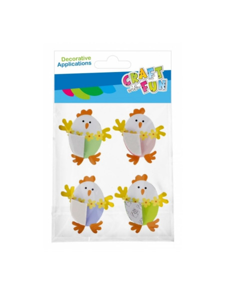 Abtibilduri - puisori Paste 10x17cm, Craft with Fun, 531802, set 4 buc