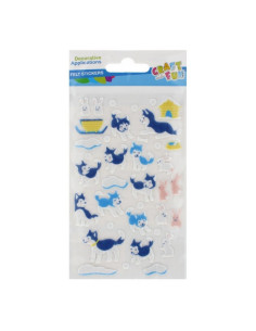 Sticker fetru caini si iepuri 10x19cm, Craft with Fun, 521740, set 25 buc