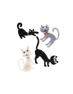 Sticker fetru pisicute, Craft with Fun, 480890, set 4 buc 2